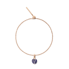 Blue Spot Heart Rose Gold Charm