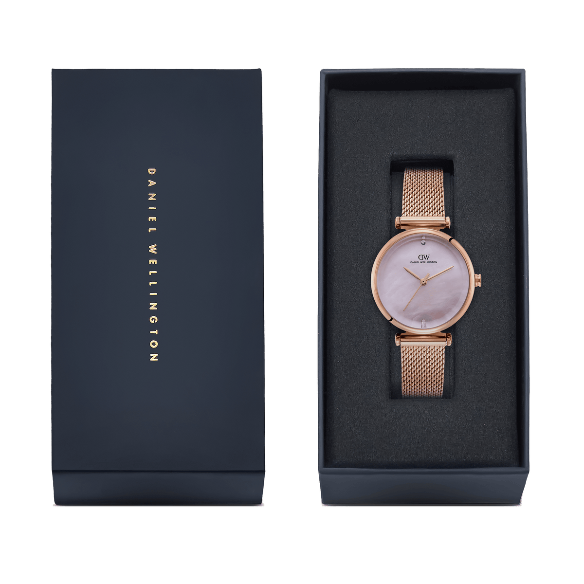 Round Analog Pink MOP Rose Gold