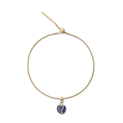 Blue Spot Heart Gold Charm