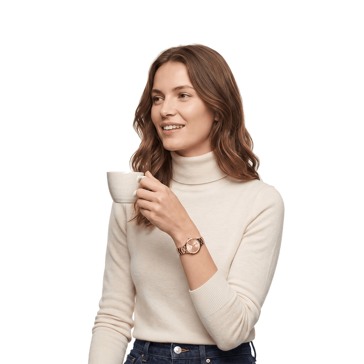 Round Analog 3-Link Rose Gold