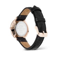 Crystalline Bezel Black Croc Rose Gold