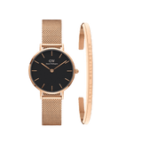 Classic Bracelet Rose Gold + Petite Melrose Black Rose Gold