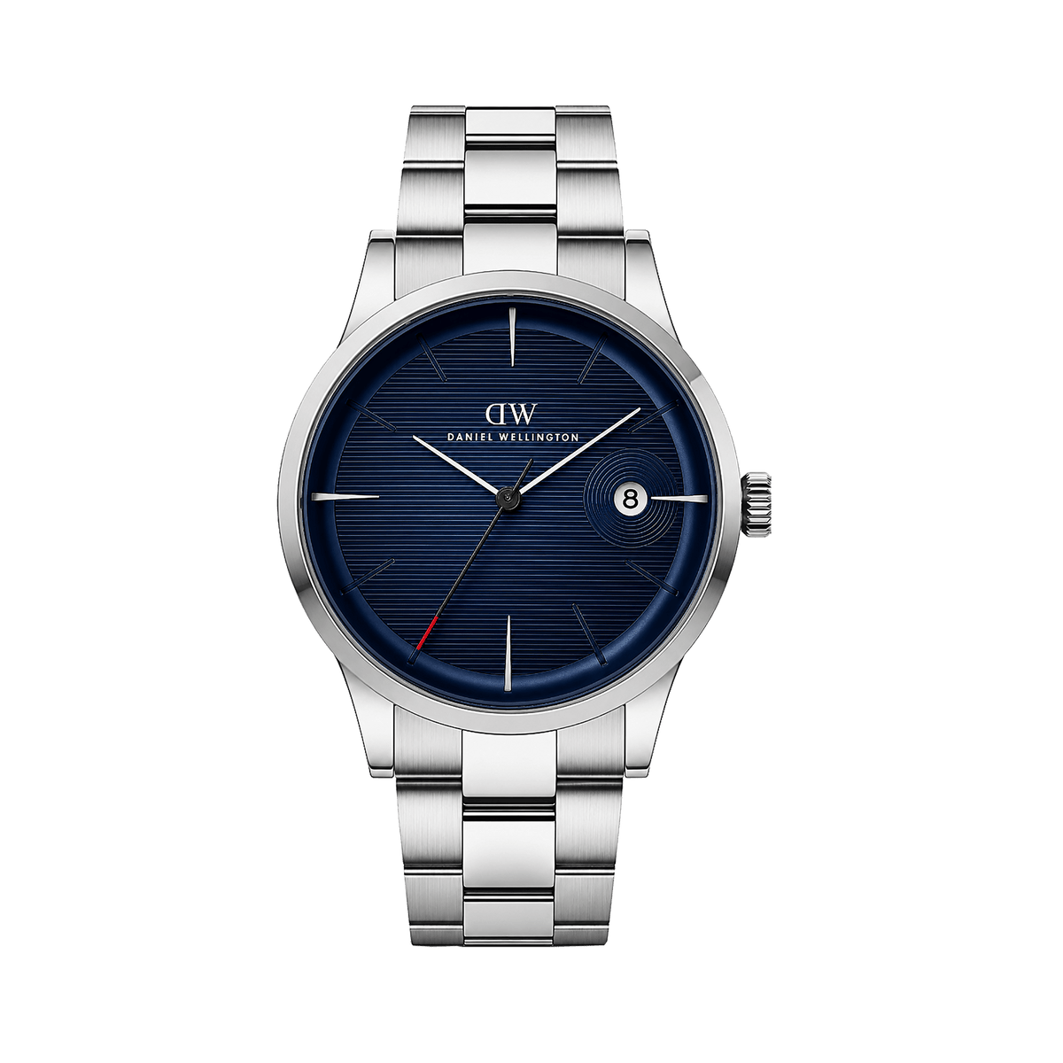 Round Analog 3-Link Blue Silver