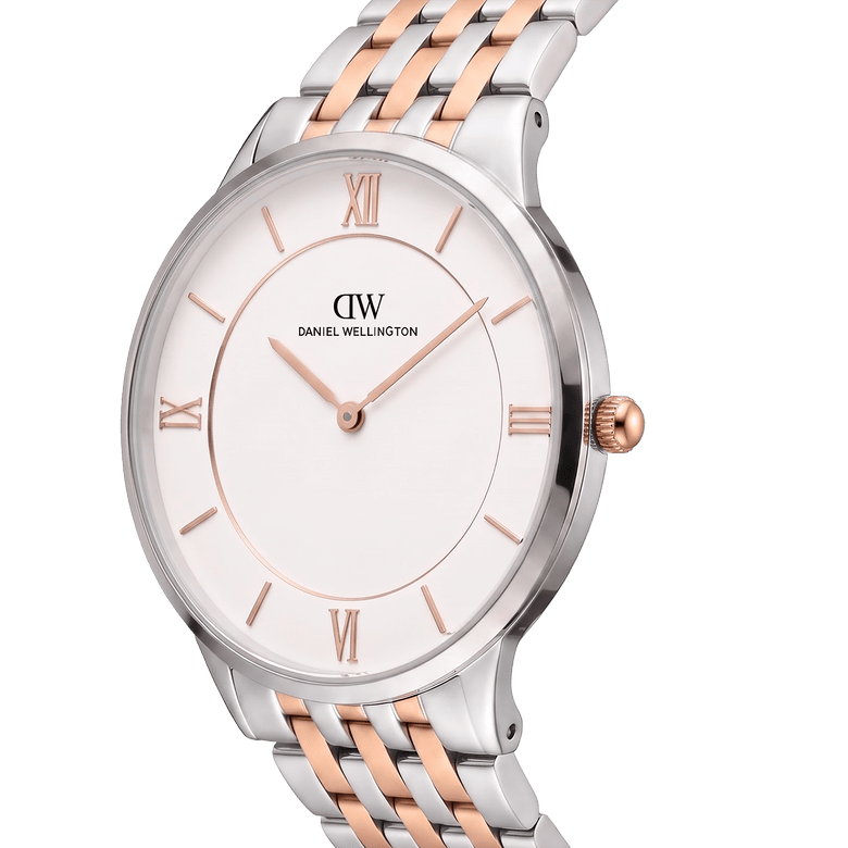 Round Analog 5-Link Silver