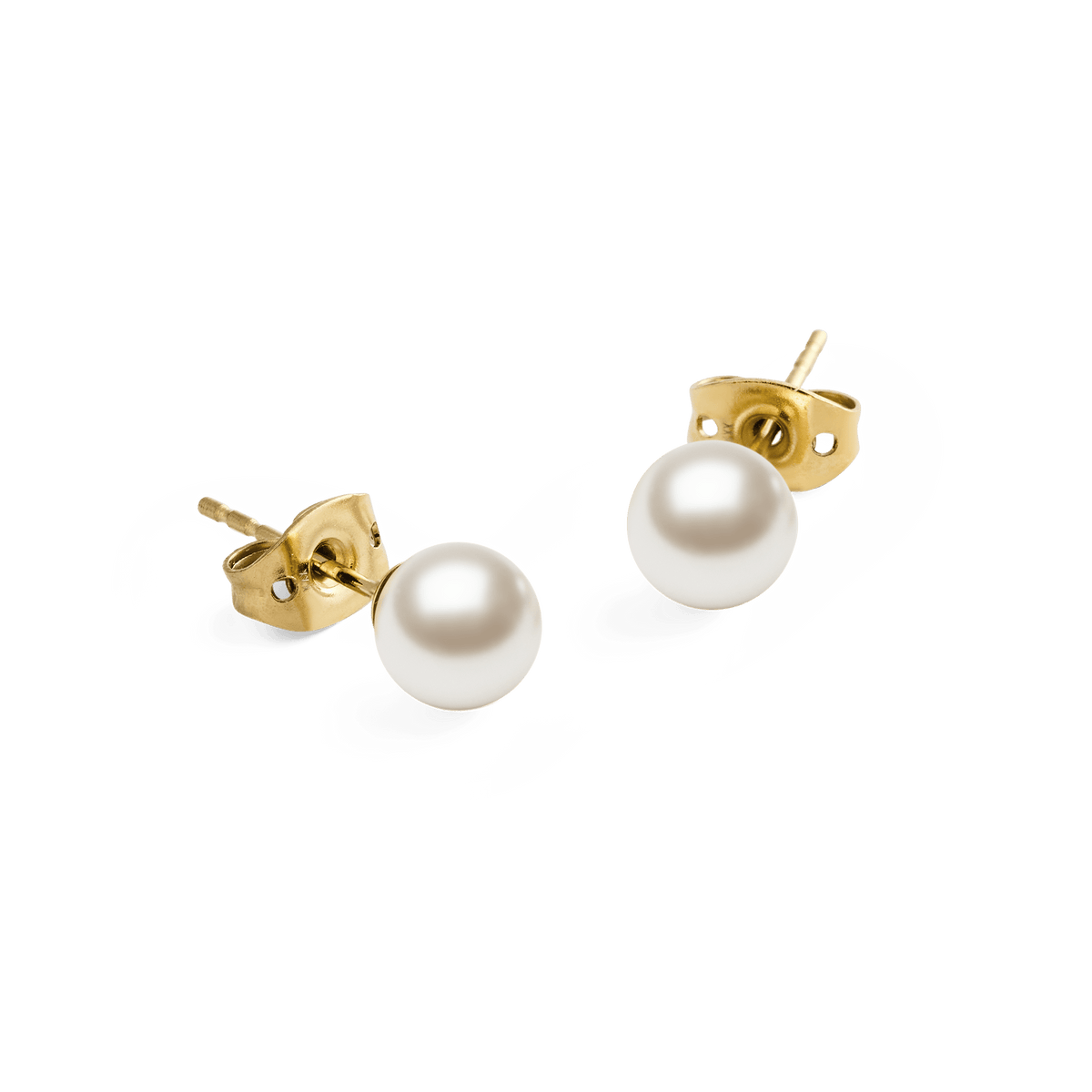 Pearl Stud Earrings Gold