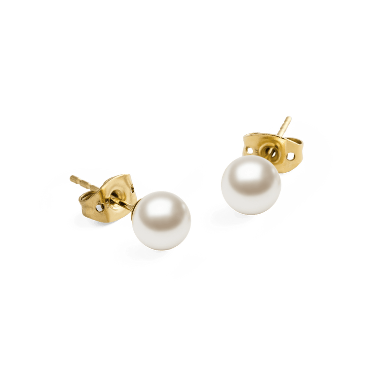 Pearl Stud Earrings Gold