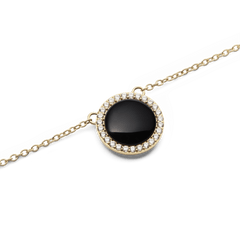 Audrey Necklace Black Agathe Gold