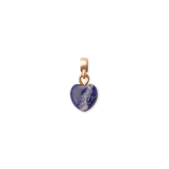 Blue Spot Heart Rose Gold Charm