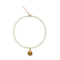Tiger eye Heart Gold Charm
