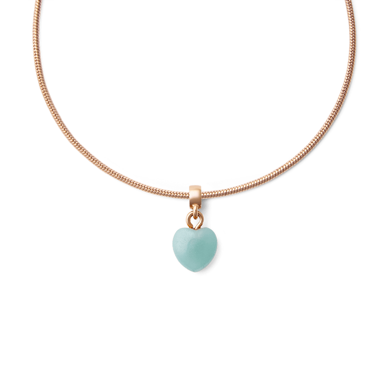 Amazonite Heart Rose Gold Charm