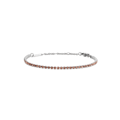 Classic Tennis Bracelet Apricot Silver