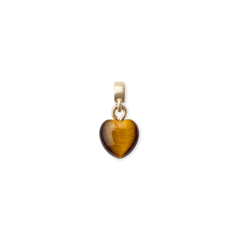 Tiger eye Heart Gold Charm