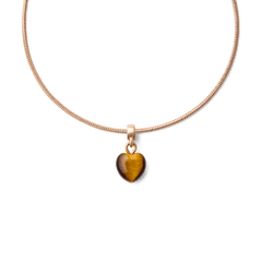 Tiger eye Heart Rose Gold Charm