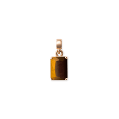 Tiger eye Octagon Rose Gold Charm