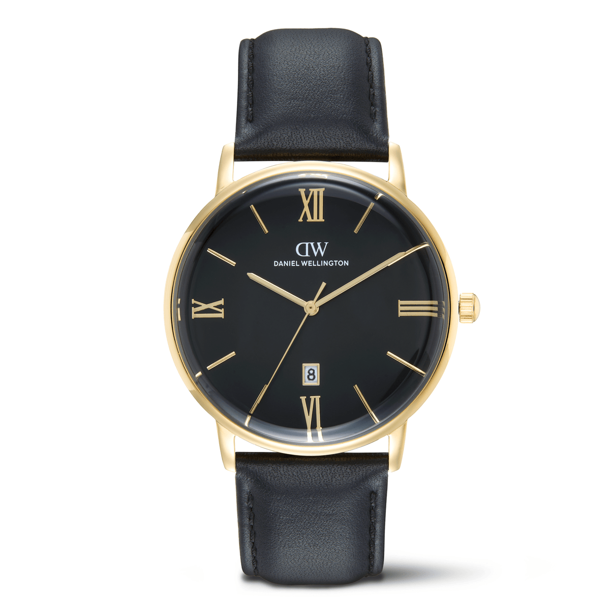 Round Analog Roman Sheffield Black/Gold