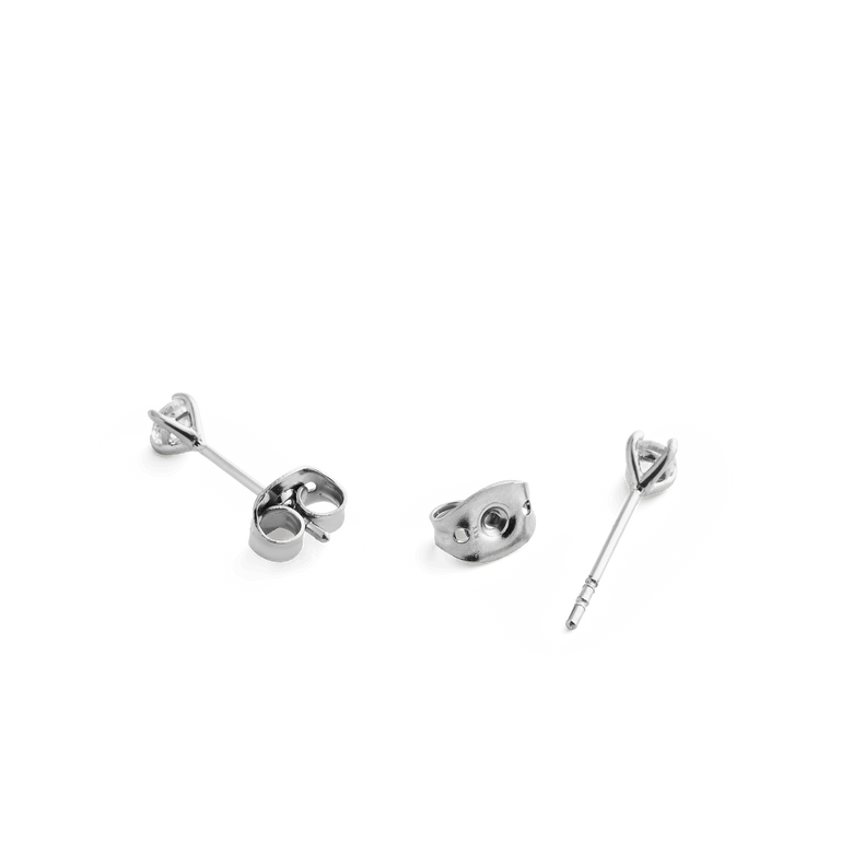 Mirelle Solitaire Stud Earrings Silver