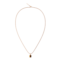 Tiger eye Octagon Rose Gold Charm