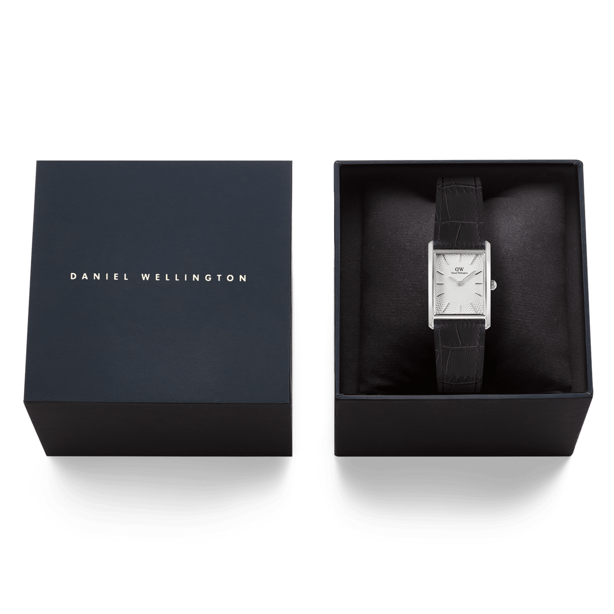 Shop Bound Black Crocodile Guilloche Silver watch Online