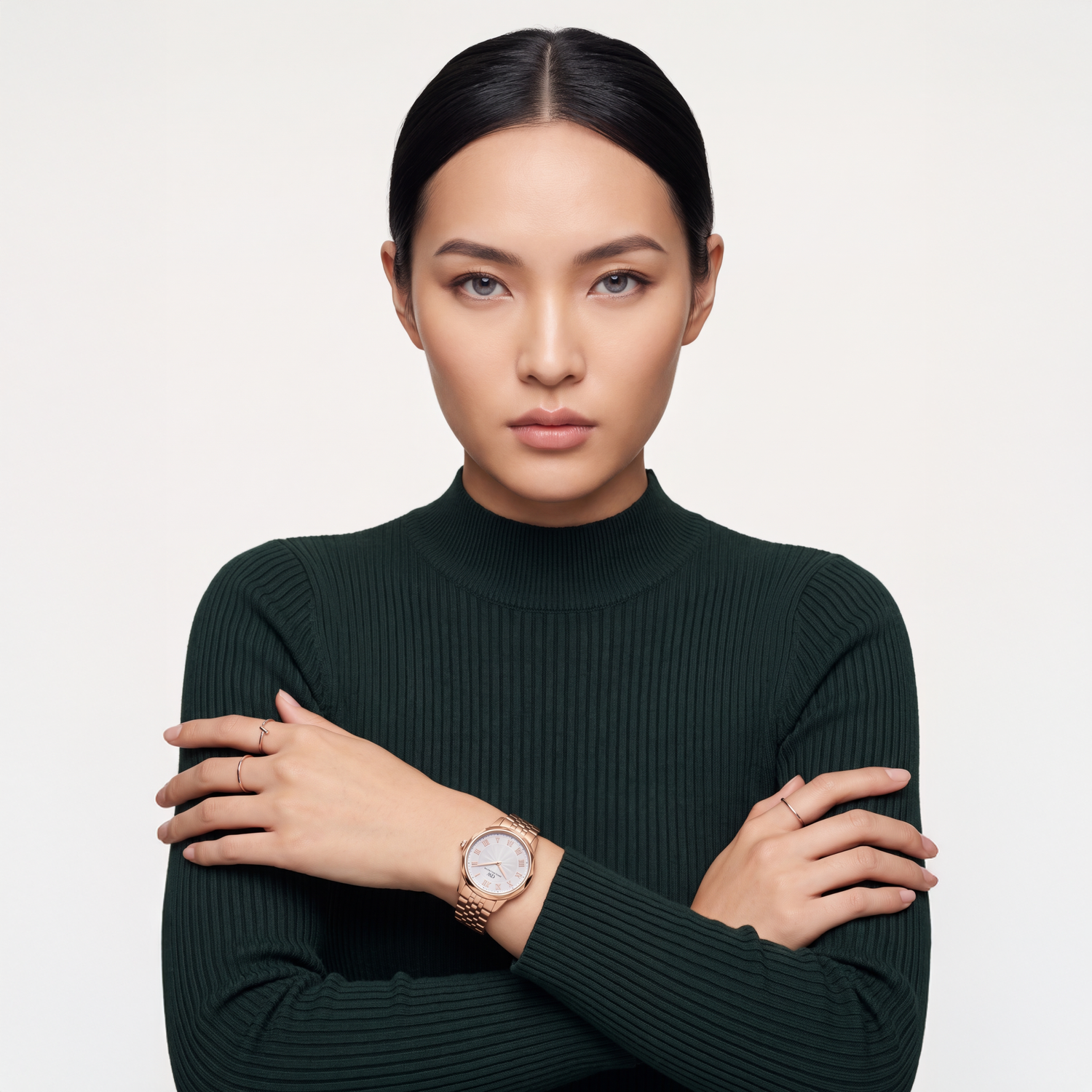 Round Analog Guilloché Rose Gold