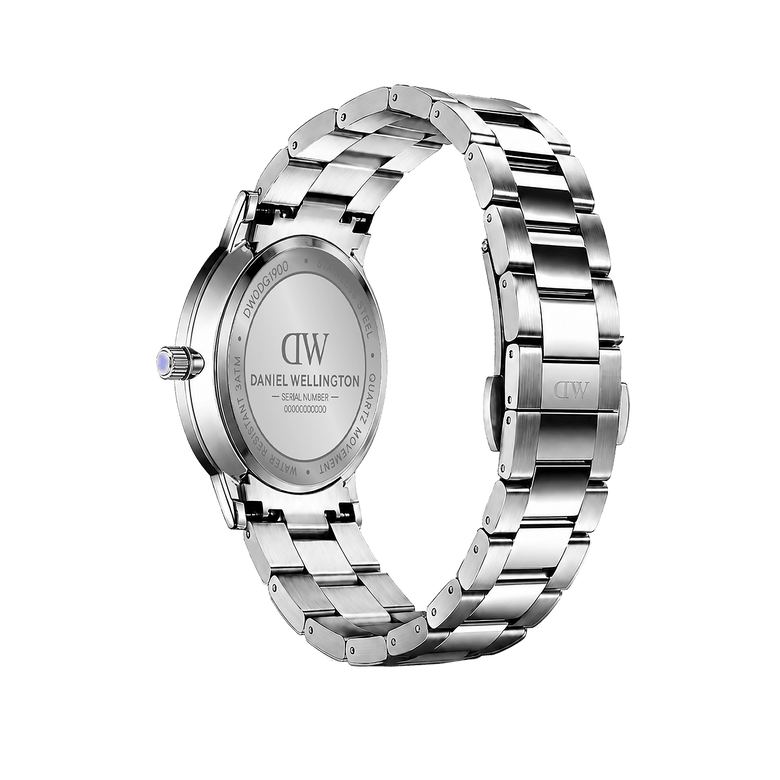 Round Analog 3-Link Blue Silver