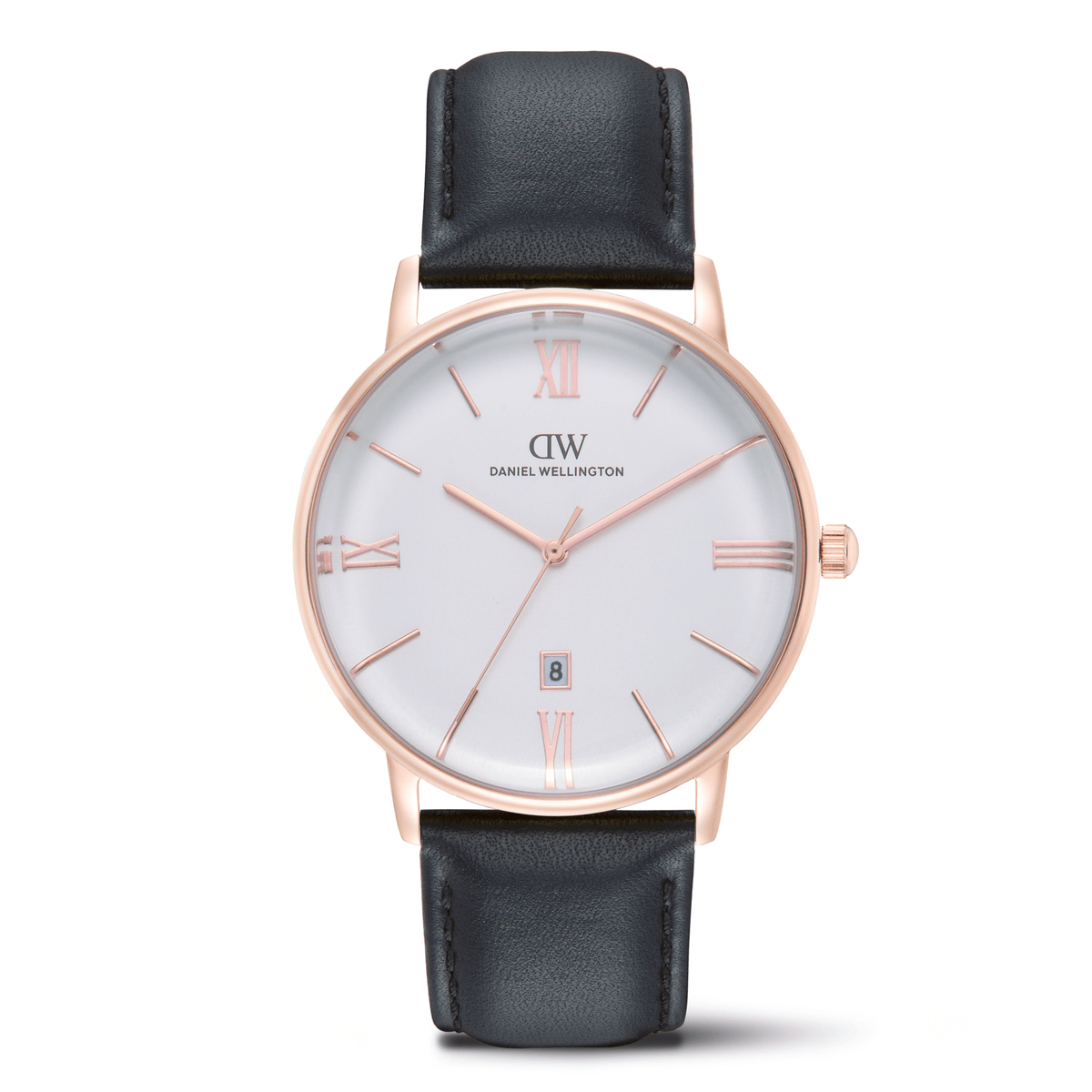 Round Analog Roman Sheffield White/Rose Gold