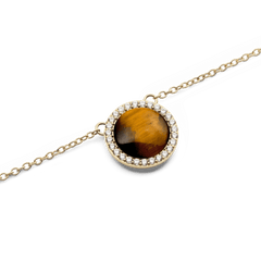 Audrey Necklace Tiger Eye Gold