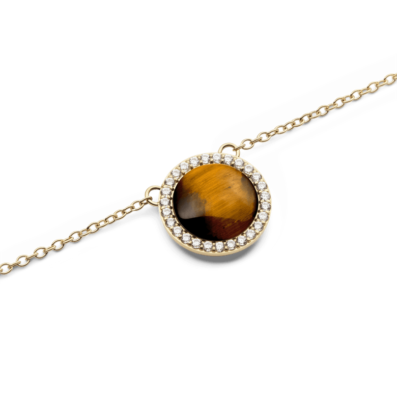 Audrey Necklace Tiger Eye Gold