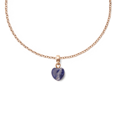 Blue Spot Heart Rose Gold Charm