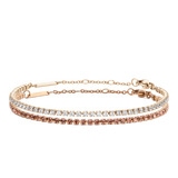 Tennis Bracelet Apricot Rose Gold Set
