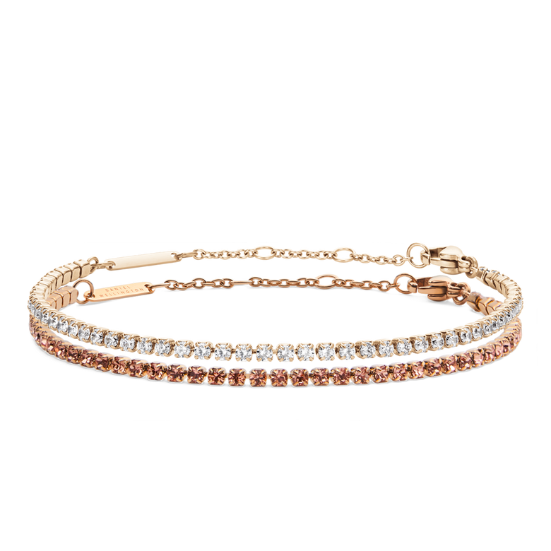 Tennis Bracelet Apricot Rose Gold Set