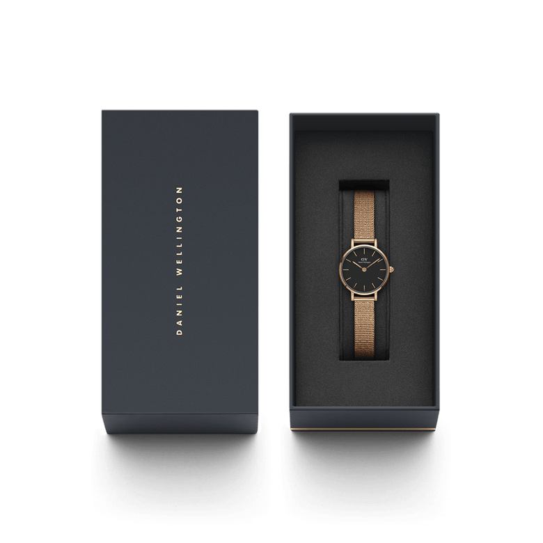 Petite Pressed Melrose Black Rose Gold
