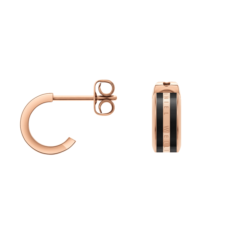 Emalie Earrings Rose Gold Black