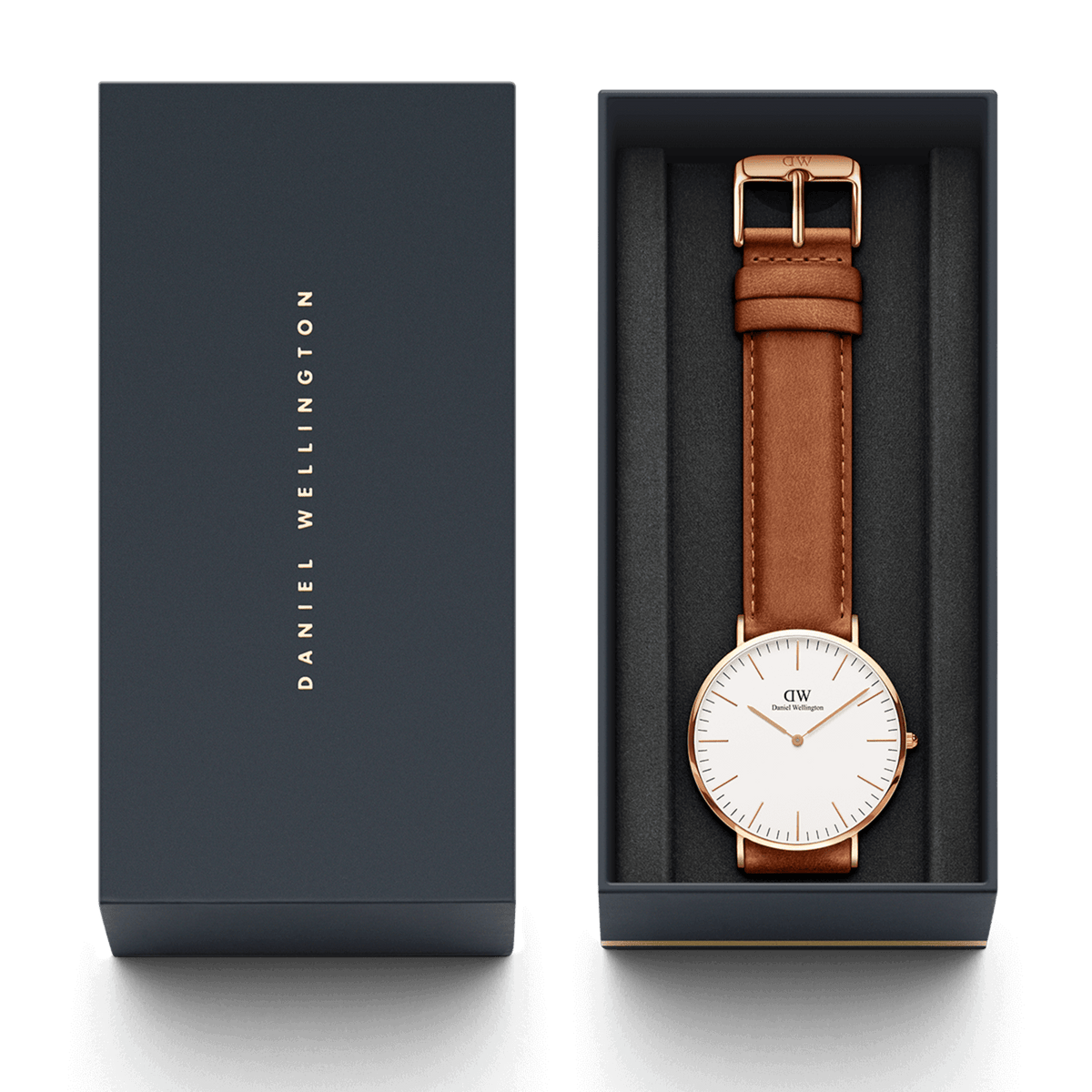 Durham Men s rose gold watch with white dial 40 mm DW