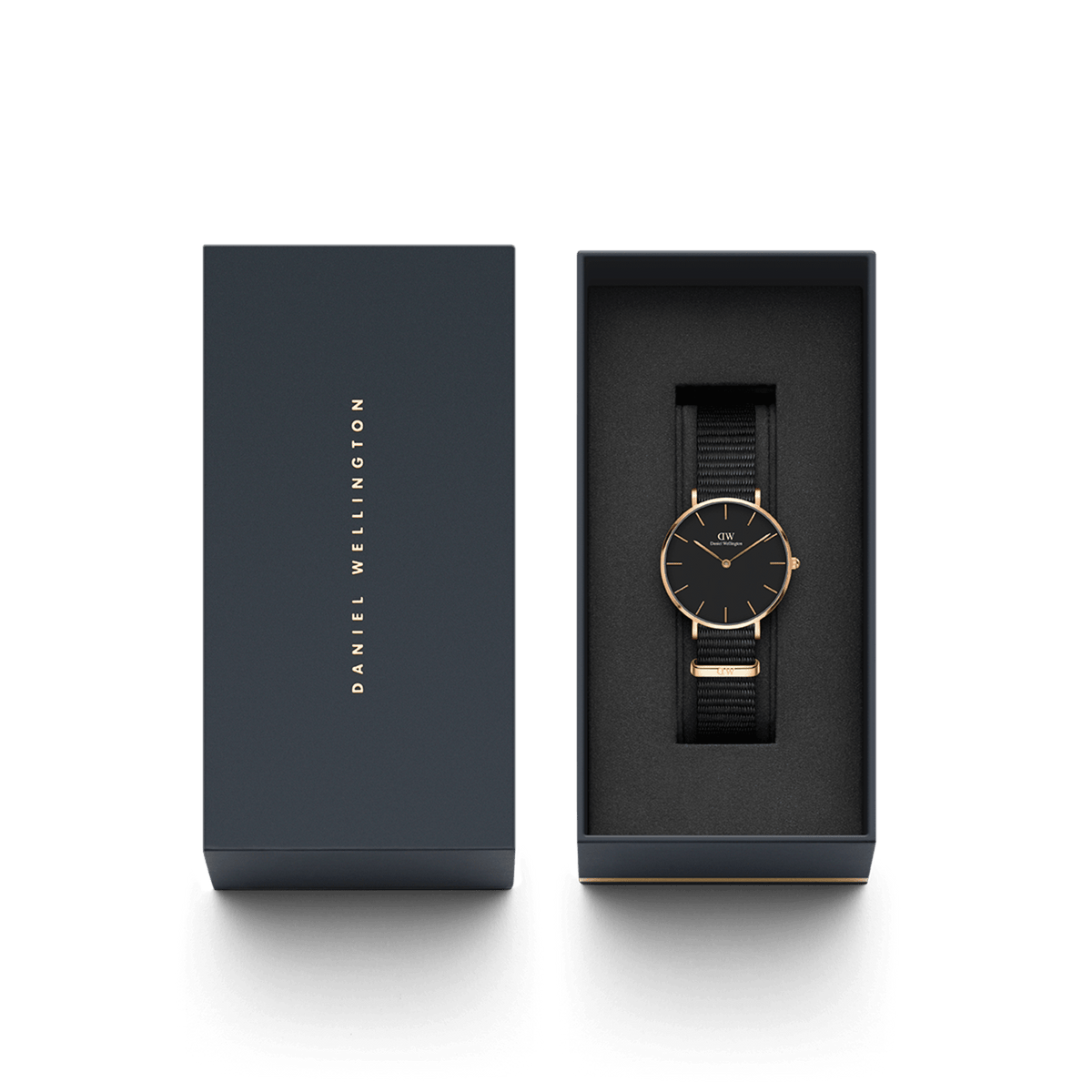 Petite Cornwall Black Rose Gold Rose Gold 28mm