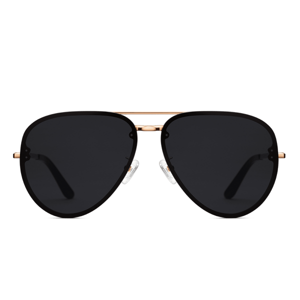 Haze - Occhiali da sole aviator in metallo per uomo nero, silver